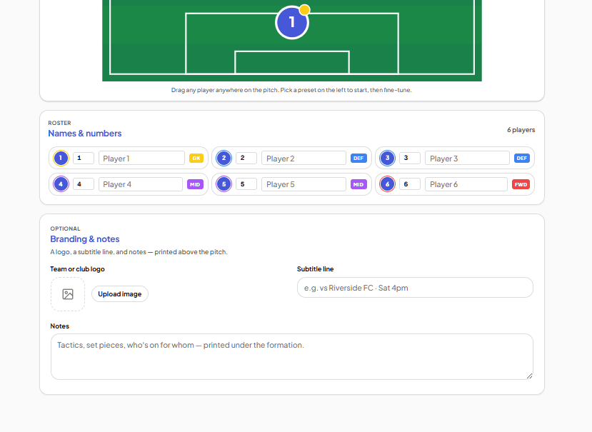 Picking a football formation based on the players you have